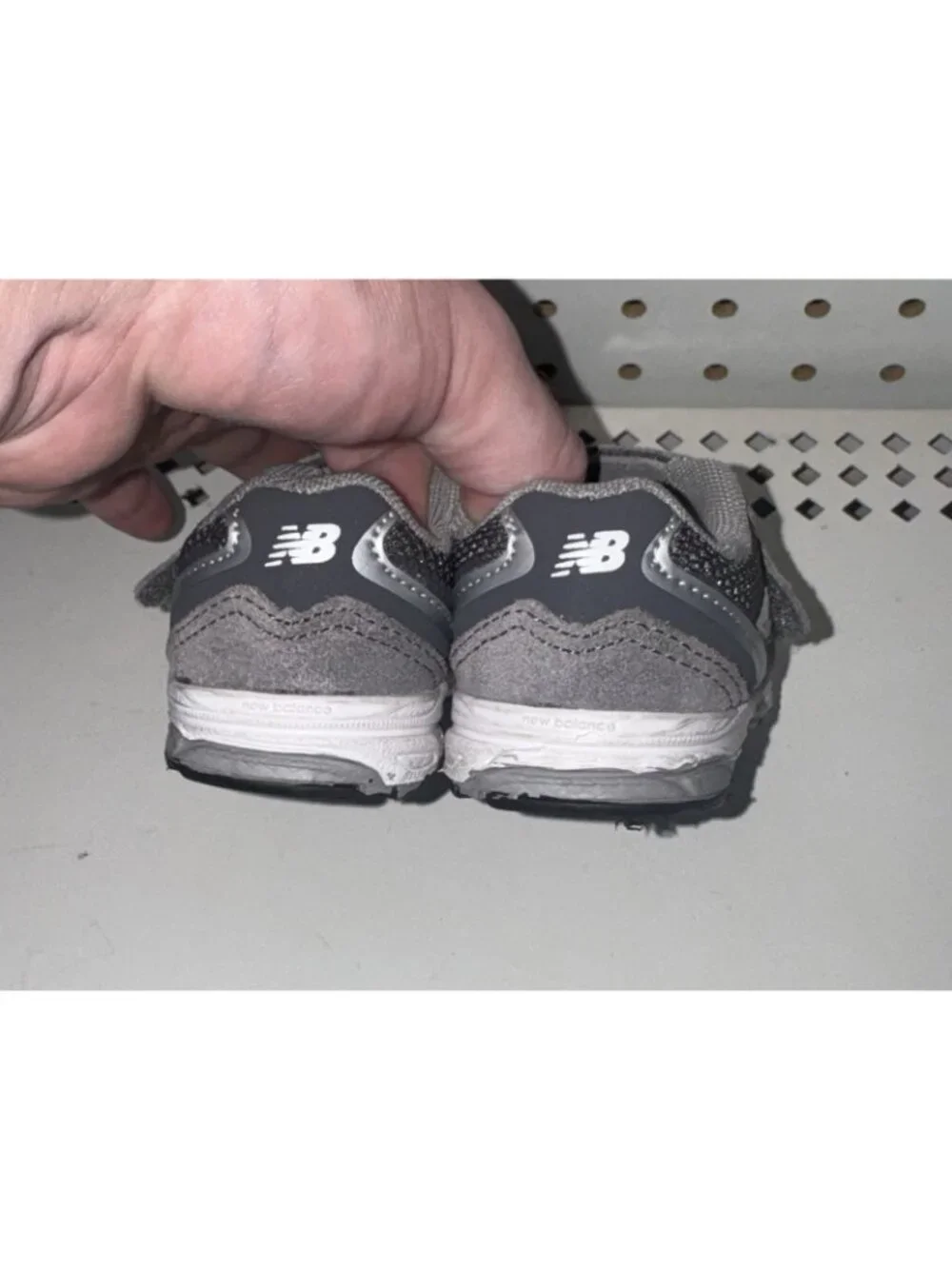 New Balance 888v2 Boys Baby Suede Athletic Shoes Size 3 WIDE Gray Hook & Loop